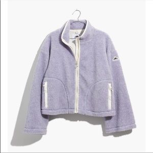 -new- Penfield x Madewell lilac purple wide sleeve sherpa fleece zip up jacket